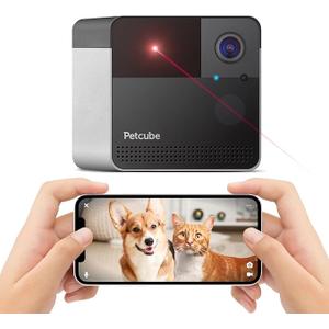 Petcube Play 2 WiFi Pet Camera with Laser Toy for Cats & Dogs, 1080P HD Video, 160° FullRoom View, 2Way Audio, Sound/Motion Alerts, Night Vision, Pet Monitoring App