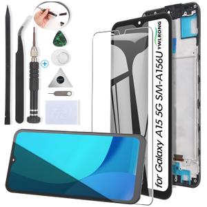 YWLRONG for Samsung Galaxy A15 5G Screen Replacement for Samsung Galaxy A15 4G A155U A156U LCD Display Touch Screen Digitizer Assembly Replacement with Tools with Frame