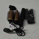 3 in 1 Rotating Hair Dryer Brush Spinning with Detachable Brush(2" & 1.5"),3 Heats and 2 Speeds Rotating Hot Air Brush for Curl,Straight (Black)