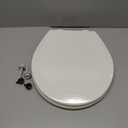 Bemis 500EC Durable Wood Toilet Seat with Easy Clean Hinges, Made in USA, Round, Biscuit