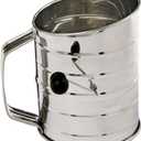 Norpro 3-Cup Stainless Steel Rotary Hand Crank Flour Sifter With 2 Wire Agitator