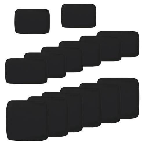 Renaxara 14 Pcs Outdoor Cushion Slipcovers, Patio Furniture Cushion Cover Raplacement, Water-Resistant Patio Furniture Cushion Covers with Zipper (Black, 24.8Lx24.8Wx3.14H)