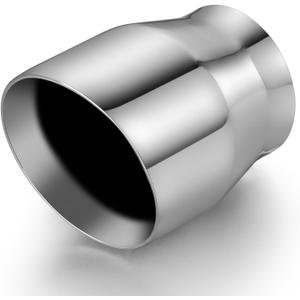 Exhaust Tip 3" Inlet 4" Outlet 5" Long, High Performance Stainless Steel, Rustproof Polished Finish, Double Wall Design, Weld-On Diesel Tail Pipe, Universal for Car Truck