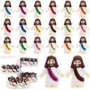 80 Pcs Mini Jesus, Little Jesus Figures to Hide Tiny Figurines in Bulk and Pocket Seek Religious Gifts for Easter Egg Stuffers Fillers Sunday School Baptism Christ Savior Craft