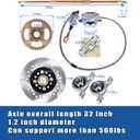 Silscvtt 32 Go Kart Axle Kit Alloy Rear Axle with Brake Dics +Brake Master Cylinder +Sprocket +Pillow Bearing +Chain + Hub Replacement for Go Kart ATV Quad Drift Trikes