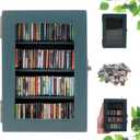 Anxiety Bookshelf Ornament With 100pcs Mini Books | Miniature Bookshelf Decor |Shake Away Your Anxiety Book Library | Mini Book Shelf for Doll House Home Office Decor (Blue)