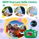 Kids Camera Boys Toys for 3 4 5 6 7 8 9 Years Old Boys, 48MP Dual Lens Kids Digital Camera Christmas Birthday Gifts, 1080P HD Video Selfie Toddler Camera with 32G SD Card