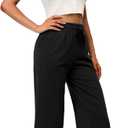 RESHE Women's Capri Yoga Pants Loose Soft Drawstring Workout Sweatpants Causal Lounge Pants with Pockets (Black, S)