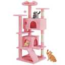 Sweetcrispy 44 Inch Cat Tree Tower for Indoor Cats and Kittens
Multi Level Cat Climbing Tower with Natural Sisal Scratching Posts, Hammock, Pet Condo, Pink