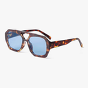 ADE WU Trendy Square Aviator Sunglasses for Women Thick Frame Double Bridge Geometric Sun Glasses