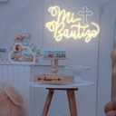 Mi Bautizo Neon Sign for Wall Decor Christening Light Up Led Sign 24 inch