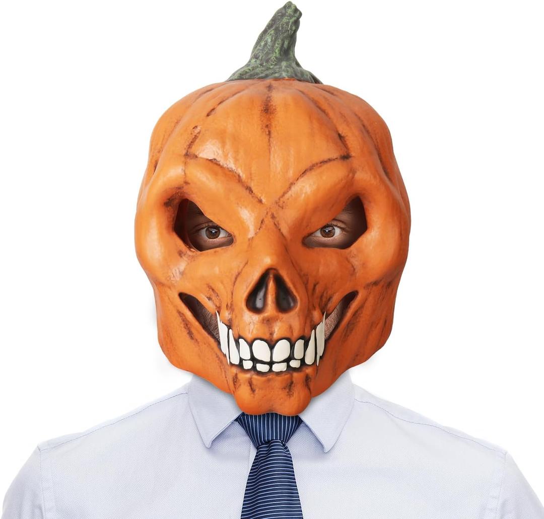 Halloween Scary Pumpkin Mask Masquerade Cosplay Costume Accessories Latex Pumpkin Head Mask for Party
