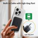 2 x EMNT Mini Magnetic Portable Charger for iPhone,5200mAh Power Bank with Built-in Cable/Metal Stand, Battery Pack Compatible with iPhone 14/13/12/11 Pro/Max/X/8/7/6 etc