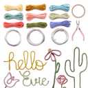 BoFUN Adult Teens Craft Kit for Women DIY Letter Flower, Wire Art Craft Set with 18 Templates, Wire, Knit Rope, Wedding Party Favors, Women Birthday, Mother’s Day Gifts, Handmade Home Decor (Love)