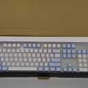 MageGee Mechanical Gaming Keyboard, New Upgraded Blue Switch 104 Keys White Backlit Keyboards, USB Wired Mechanical Computer Keyboard for Laptop, Desktop, PC Gamers(White & Blue)