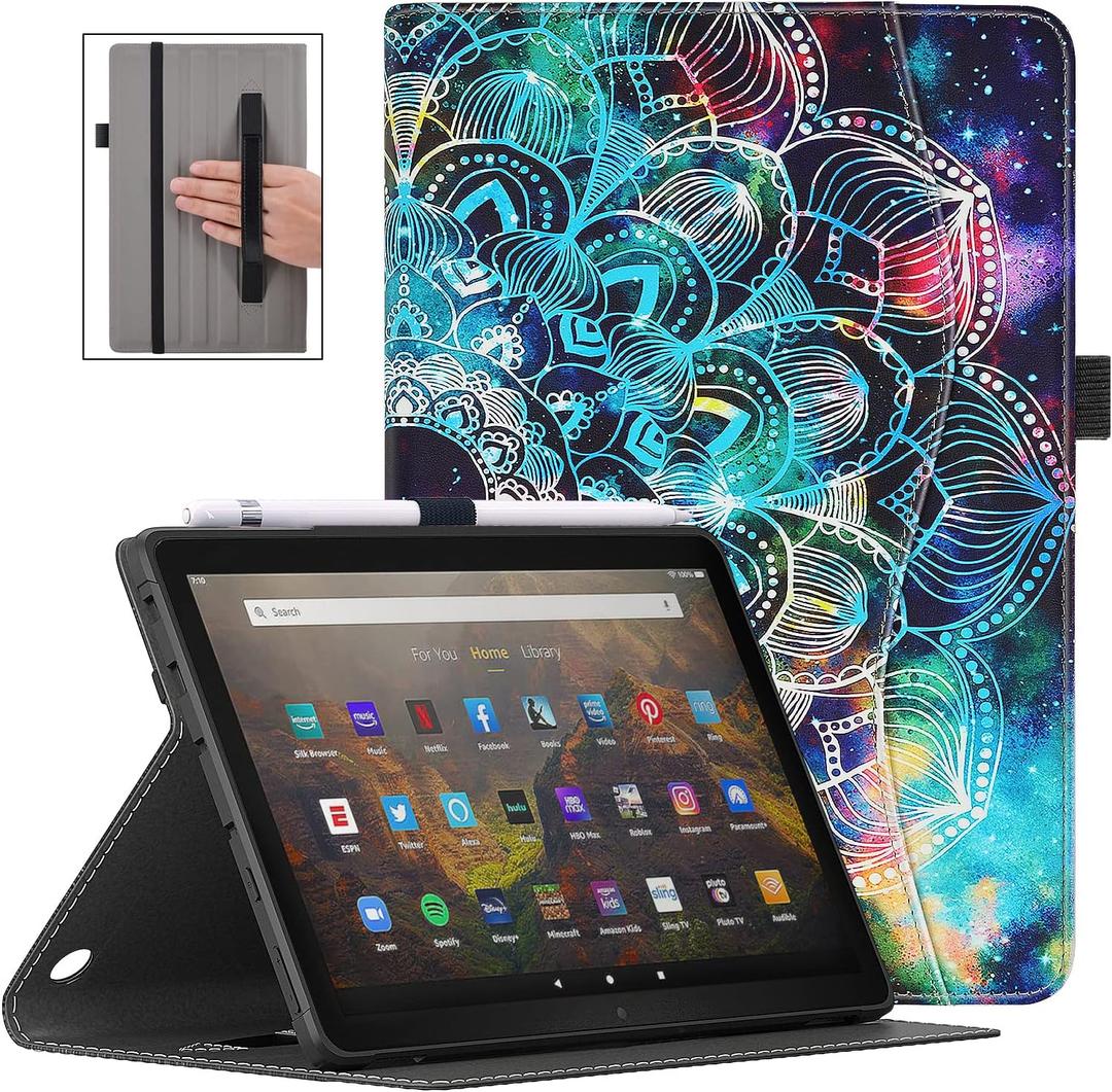 VORI Case for All-New Amazon Fire HD 10 Tablet (11th Generation 2021 Release) and Fire HD 10 Plus, Folding Stand TPU Cover with Auto Wake/Sleep & Hand Strap for Fire 10.1 Inch 2021, Mandala Galaxy VORI Case for All-New Amazon Fire HD 10 Tablet (11th Generation 2021 Release) and Fire HD 10 Plus, Folding Stand TPU Cover with Auto Wake/Sleep & Hand Strap for Fire 10.1 Inch 2021, Mandala Galaxy