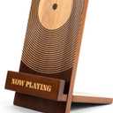 Sonny & Sloane Now Playing Vinyl Record Stand: Classic Brown Wood Record Holder - Vinyl Accessories for LP enthusiasts - Home Desk Decor for Music Lovers