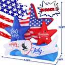 7.2FT 4th of July Inflatables Outdoor Decorations, Inflatable Star Decoration, Built in LED Lights Blow up Memorial Patriotic Inflatable Independence Day Decor for Party Procession Yard