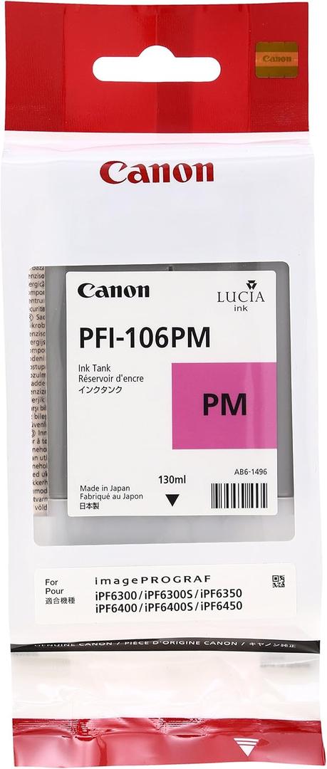 CANON LASER - CONSUMABLES 6626B001 PFI106PM PIGMENT INK TANK 130ML