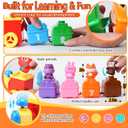 CORPER TOYS 10 in 1 Digital Train Montessori Toys with Stackable Animal Finger Puppets, Surprise Blind Boxes Counting & Stacking Learning Toys for Toddlers Gift