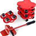 Furniture Lifter 4 Wheels Moving Dolly for Heavy Duty, 360 Rotation Wheels Furniture Mover Dolly, Wheel Dolly Set of 4 in Home Warehouse for Refrigerator Sofa Cabinet, Maximum Load 1102lbs (red)