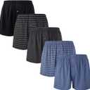 BAMBOO COOL Mens Boxers Short Classic Fit Soft Casual Underwear Loose Breathable Boxer Shorts for Men Large