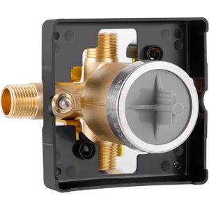 Universal Tub and Shower Valve Body for Tub Faucet Trim Kits, Compatible with R10000-UNBX (with Screwdriver Stops), Black