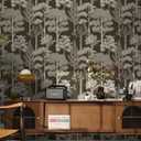 Safiyya Peel and Stick Wallpaper Forest Contact Paper 17.3" x 393" Vintage Tree Wall Paper Renter Friendly Self Adhesive Removable Wallpaper for Bathroom Vinyl Brown