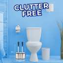 UMIEN Toilet Brush and Plunger Set 18-in - Updated 2025 No-Rust - Stainless Steel Design - Long Handles - with Freestanding Canister