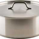 Winco Commercial-Grade Stainless Steel Brazier with Lid, 20 Quart
