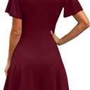 RUMIA Womens Casual Dresses Wrap V Neck Dress A-Line Ruffle Sleeve Summer Sundress Fashion 2026 (Red)