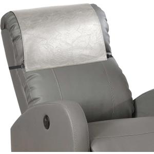 Recliner Headrest Protector, Non Slip Waterproof Headrest Cover, Leather Recliner Headrest Cover for Sofa, Furniture, Living Room, Office Chair 17x27 in(Beige) (Elastic)