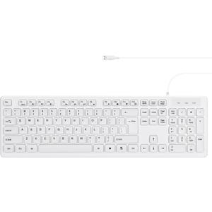 MCSaite Wired White USB 104 Keys Computer Keyboard with Stands,Waterproof - US Layout Compatible for Windows, PC, Laptop