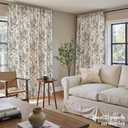 Jinchan Linen Floral Curtains 100 Inch Extra Wide for Patio Sliding Glass Door Room Divider Curtain for Living Room 96 Inch Length Farmhouse Peony Black Printed Curtain Set 1 Panel
