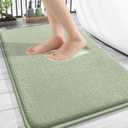 OLANLY Thick Memory Foam Bath Mat Rug 34x21, Extra Soft Absorbent Bathroom Rug, Quick Dry Bath Mats, Non-Slip, Machine Washable Carpet for Bathroom, Tub and Shower, Home Decor Accessories, Sage Green