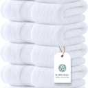 Luxury White Hand Towels - Soft 100% Turkish Cotton | Highly Absorbent Hotel spa Bathroom Towel Collection | 16x30 Inch | Set of 6