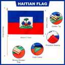 12 Pack Haiti Stick Flags Small 12x18 Inch Haitian Hand Held Flags with 24 Inch Wooden Pole Decorations