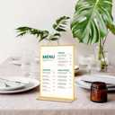 20 Pack Gold Acrylic Sign Holders 4x6 Inch, Double Sided Vertical Stand Clear Picture Frames, Table Menu Display Holders for Wedding Table Numbers, Restaurant Signs, Party and Office Photos