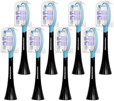 Electric Toothbrush Heads for Philips Sonicare Replacement Heads, 8 Pack Adults Kids 7+ Sonicare Toothbrush Replacement Brush Heads Philips Sonicare Sensitive Replacement Heads C2 C3 G2 G3 A3, Black