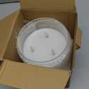 Retisee 1 Pcs 6'' x 6'' Extra Large Flameless Candles, 3 Wick Glass Large Candles with Remote Control and Timer Function, Real Wax LED Pillar Decor Flickering for Home Party Decor (Clear)