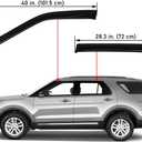 Lightronic Extra Durable Outside-Mount Auto Vent Window Visor, Fits 2011-2019 Ford Explorer, UV Protection Rain Guard, Original Wind Deflector, No-Drill Easy Install, Dark Smoke, 4-Pcs