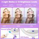 Ring Light 22inch Kit: Ring Light Tripod for iPhone ipad, with 75" Tripod/LCD Display/2 USB Ports Overhead Phone Mount for Video Recording, Zoom Meeting,YouTube,TikTok (Purple)