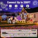 Nisocy 200 LED String Lights Outdoor Waterproof  Purple Orange Fairy Lights with Plug, Connectable Christmas Tree Lights for Patio, Garden, Bedroom, Wedding, Party, Decor (66FT)