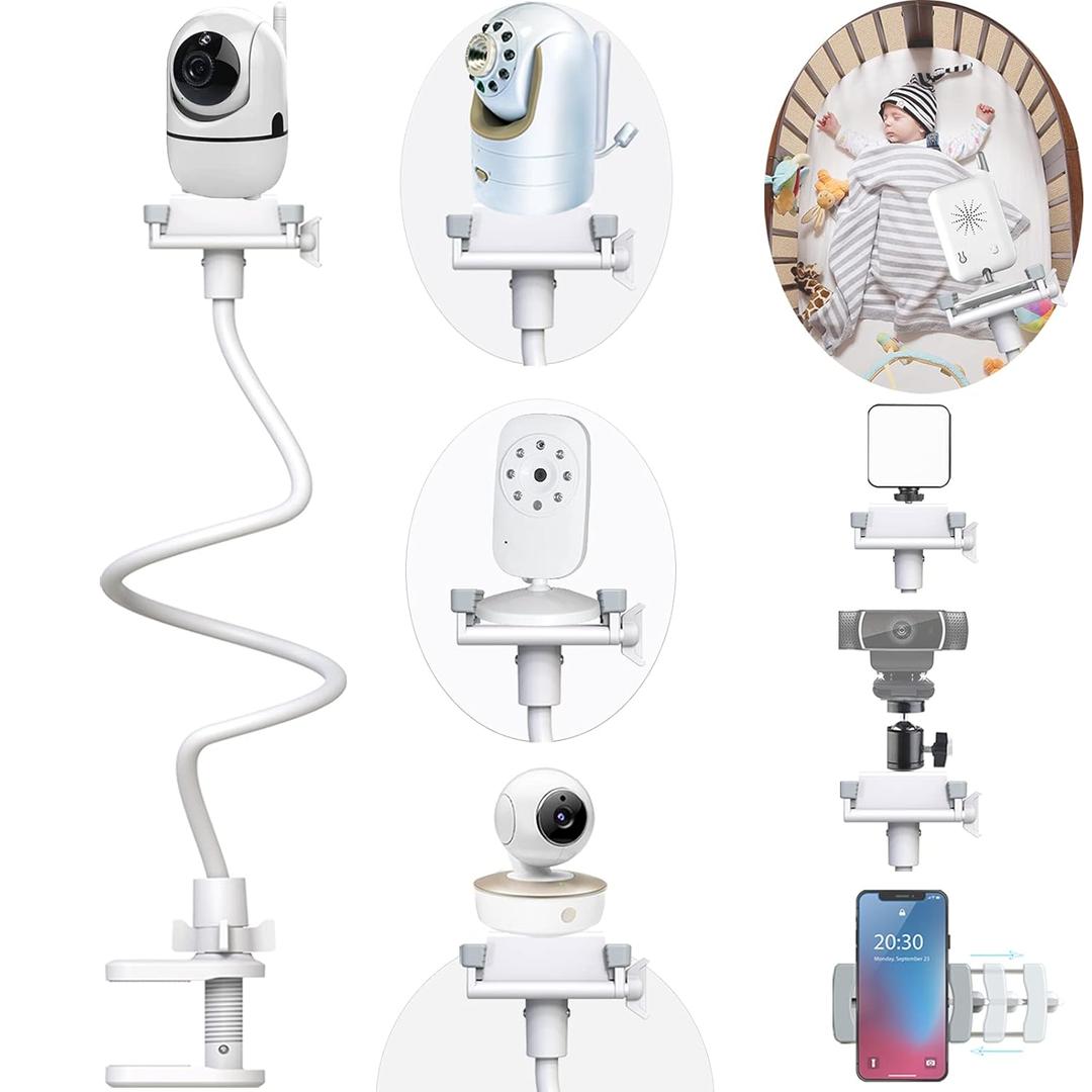 33 Inch Baby Camera Mount Derebir Universal Baby Monitor Stand ,Baby Camera Holder for INFANT/HelloBaby , Baby Camera Shelf for Crib Nursery Compatible with Most Baby Monitors