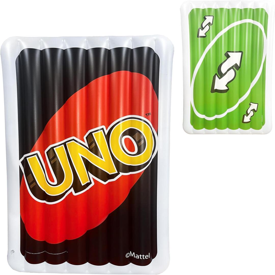 Uno Pool Float Giant Inflatable Reverse Card, Floatie for Pool, Beach & Lake, Durable Vinyl Raft, 6 Feet Tall, Perfect for Lounging & Summer Fun