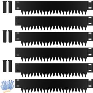 Metal Landscape Edging 6-Pack, Galvanized Steel Garden Edging - 40" L x 6" H Strips - Metal Edging Border w/ 6 Clips - Edge for Lawn Yard, Black