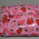 Softan Kids Bed Sheet Set, 3-Piece Twin Sheets Set, Microfiber Fitted Sheet with Corner Straps, Breathable & Silky Soft Pink Heart Strawberry Pattern Sheet and Pillowcase Sets