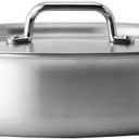 Misen 5-Ply Stainless Steel 6QT Rondeau  Wide, Flat Cooking Surface - Even Heating, Perfect Searing - Durable, Versatile Cookware  Oven-Safe to 800F, Induction Compatible