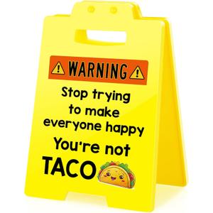 4 x Funny Office Desk Sign - Small Fun Gag Cubicle Decor Inspirational Positive Gifts for Boss Day White Elephant Christmas Stocking Stuffers Women Men Team Coworker Teammate Employee