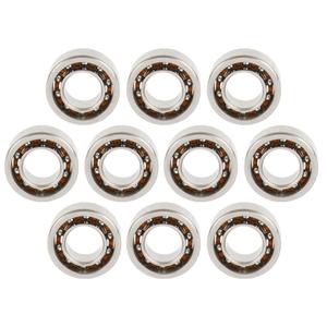 KABOBEARING 10pcs R188 Open Deep Groove Ball Bearing,1/4" x1/2" x3/16 Fidget Spinner Bearing, Nylon Caged，C3 Clearance
